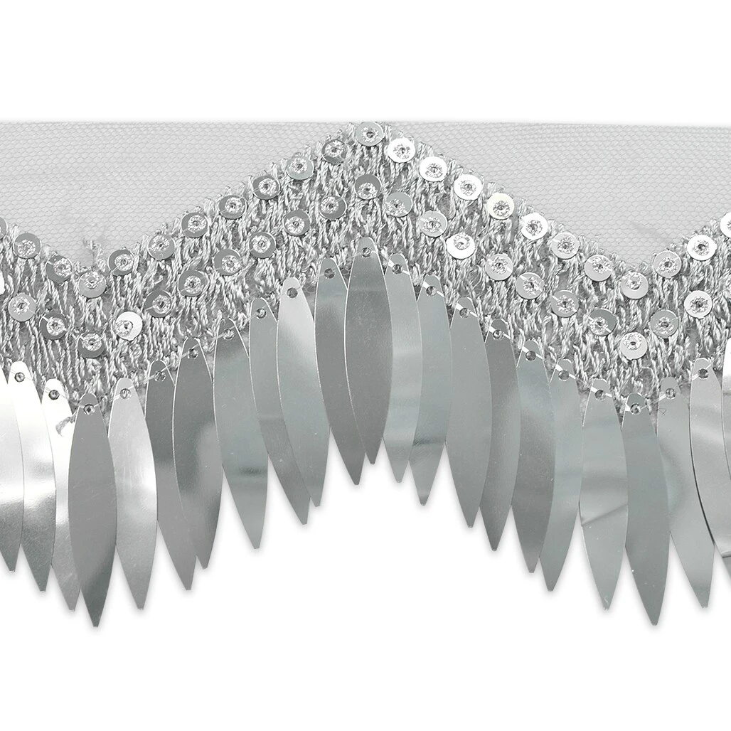 5 Yards Of Segundo Tango Wavy Long Sequin Fringe Trim Black 4 5 Yards Of Segundo Tango Wavy Long Sequin Fringe Trim Black - Image 2