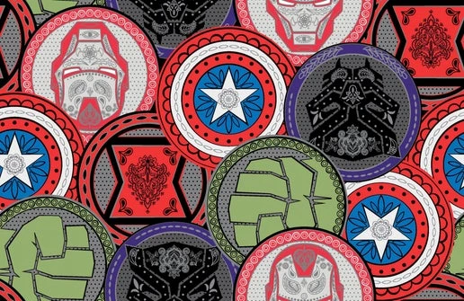Licensed Marvel Prints Marvel Avengers Marvel Coins Cotton Fabric By The Yard 5 Licensed Marvel Prints Marvel Avengers Marvel Coins Cotton Fabric By The Yard - Image 3