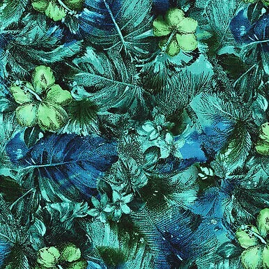 Casablanca Floral Teal Cotton Fabric By RJR BTY 5 Casablanca Floral Teal Cotton Fabric By RJR BTY - Image 3
