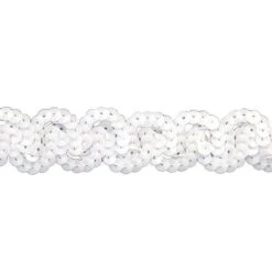 Belagio Sequin Trim, 1" Wide, Serpentine Design, 10-Yard Bolt, White 6 Belagio Sequin Trim, 1" Wide, Serpentine Design, 10-Yard Bolt, White -Michaels Fabric Sale 1531163130009 1