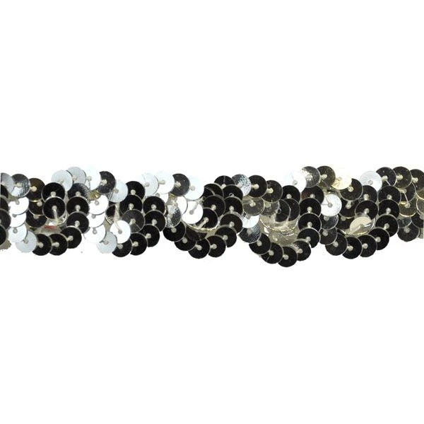 Belagio Sequin Trim, 1" Wide, Serpentine Design, 10-Yard Bolt, Silver 5 Belagio Sequin Trim, 1" Wide, Serpentine Design, 10-Yard Bolt, Silver - Image 3