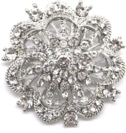 Belagio Rhinestone Brooch, 2" Diameter, 1 Piece, Royal Flower, Silver/Crystal -Michaels Fabric Sale 1531201771673 1