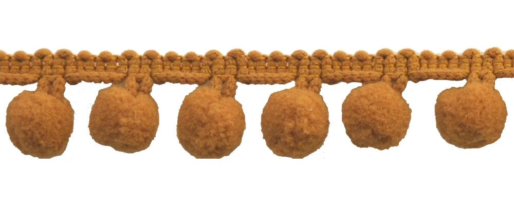 Belagio Pom Trim, 1.25" Wide, 10-Yard Bolt, Gold 4 Belagio Pom Trim, 1.25" Wide, 10-Yard Bolt, Gold - Image 2