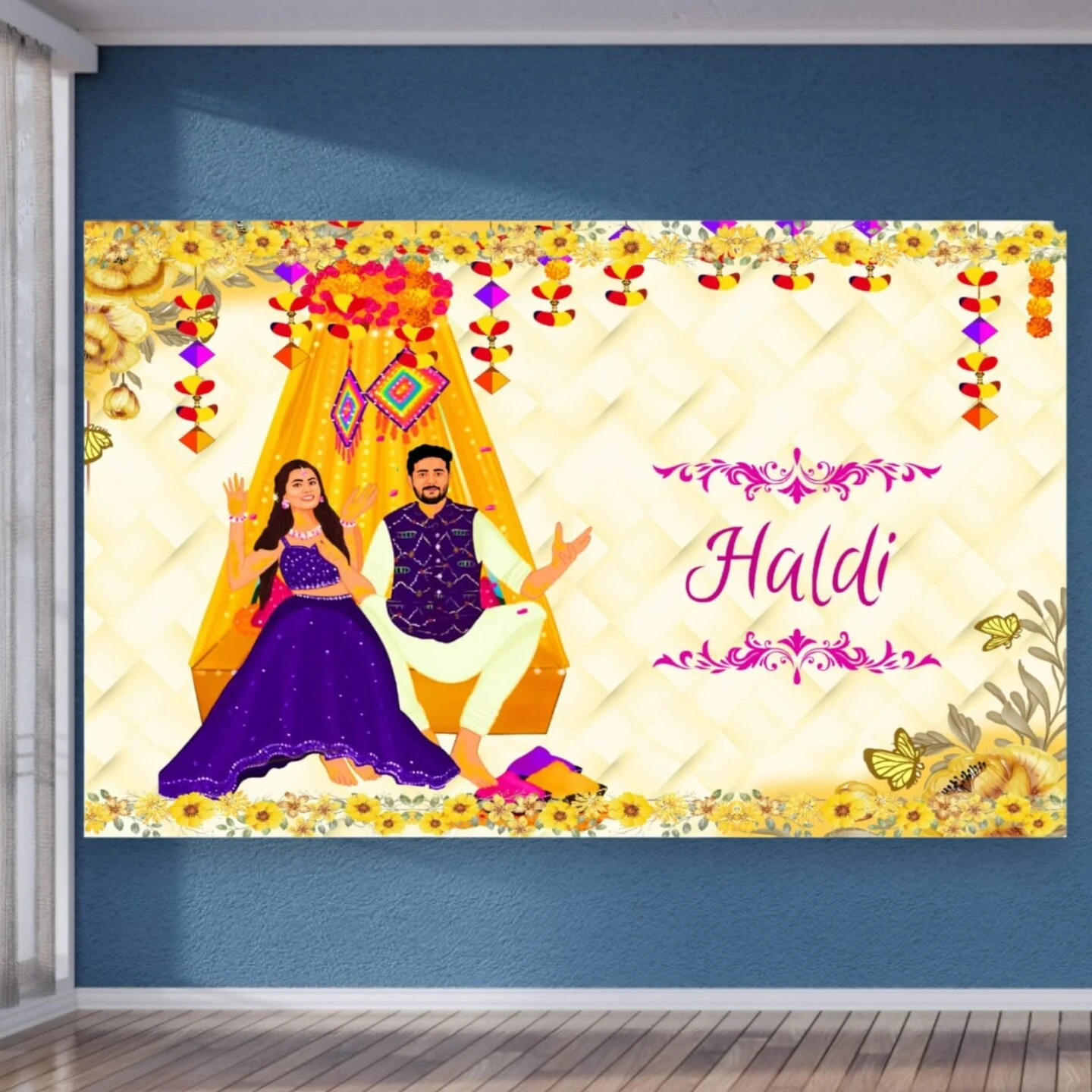 5x8 Feet Haldi Ceremony Backdrop Indian Traditional Cloth Backdrop Haldi Banner Indian Wall Art Photo Decor Banner Indian Wedding Backdrop Decorative Cloth Haldi Stage Decor 19 5x8 Feet Haldi Ceremony Backdrop Indian Traditional Cloth Backdrop Haldi Banner Indian Wall Art Photo Decor Banner Indian Wedding Backdrop Decorative Cloth Haldi Stage Decor - Image 17