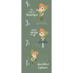 Camelot Fabrics Peter Pan & Tinkerbell Peter Pan Growth Chart 18" Panel