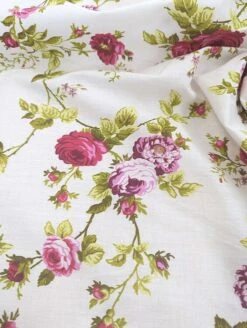 1 Yard Roses Polycotton Fabric Floral Print Medium Weight 59/60 Inch Wide For Sewing And Crafts White/Turquoise -Michaels Fabric Sale 157973892565680