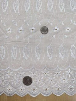 1 Yard Cotton Eyelet Fabric 44/45″ Wide PolyCotton Blend With Embroidered Floral Design Green -Michaels Fabric Sale 157974697872048 1