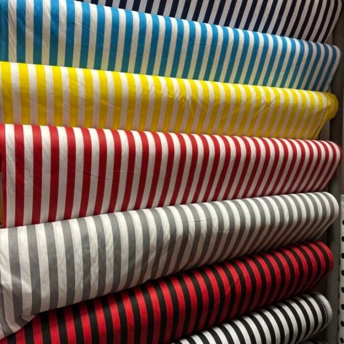 1 Yard Stripe Print Poly Cotton Fabric Navy/White 4 1 Yard Stripe Print Poly Cotton Fabric Navy/White - Image 2