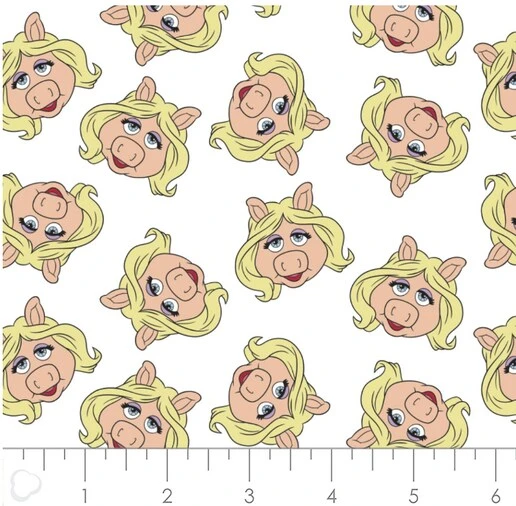 Camelot Fabrics The Muppets Collection Miss Piggy White Cotton Fabric By The Yard 4 Camelot Fabrics The Muppets Collection Miss Piggy White Cotton Fabric By The Yard - Image 2