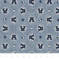 Licensed Marvel Prints Avengers - Avengers Patches Navy Cotton Fabric By The Yard