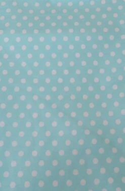 GENERIC Aqua With White Dots Cotton Fabric By The Yard