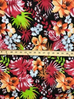 1 Yard Hawaiian Black Red Floral Poly Cotton Fabric 59/60 Inches Width For Sewing And Crafts 16 1 Yard Hawaiian Black Red Floral Poly Cotton Fabric 59/60 Inches Width For Sewing And Crafts -Michaels Fabric Sale 167506816413104 1