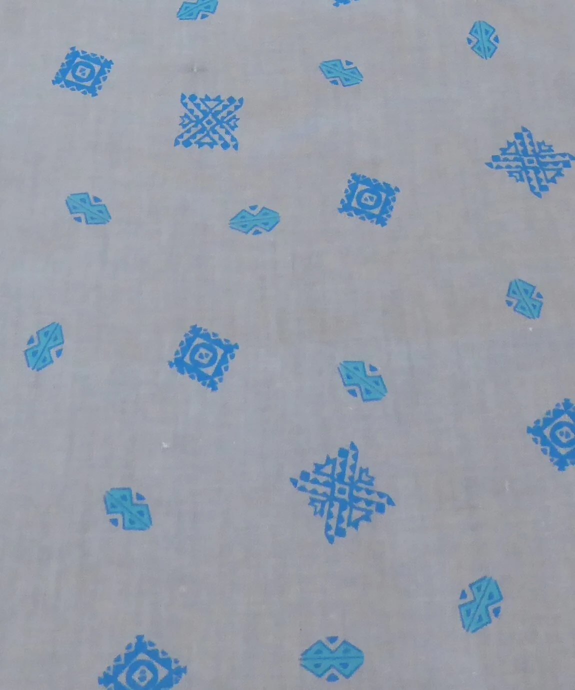 GENERIC Gray With Aqua Geometrics Cotton Fabric By The 48" 56 Inches Wide 5 GENERIC Gray With Aqua Geometrics Cotton Fabric By The 48" 56 Inches Wide - Image 3