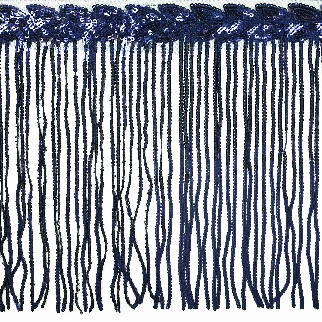 5 Yards Of Blame Sequined Leaf Vine Fringe | 5 Yard Cut Navy Blue 3 5 Yards Of Blame Sequined Leaf Vine Fringe | 5 Yard Cut Navy Blue
