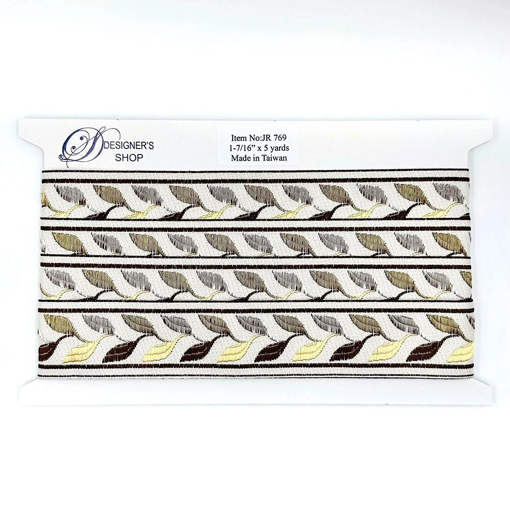 Designer’s Shop JR 769 Autumn Leaf Vine Jacquard Trim – 1-7/16” X 5 Yards – Earth Tone Woven Border 10 Designer’s Shop JR 769 Autumn Leaf Vine Jacquard Trim – 1-7/16” X 5 Yards – Earth Tone Woven Border - Image 8