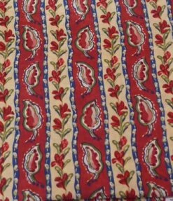 GENERIC Red Leaves And Flowers Cotton Fabric By The Yard