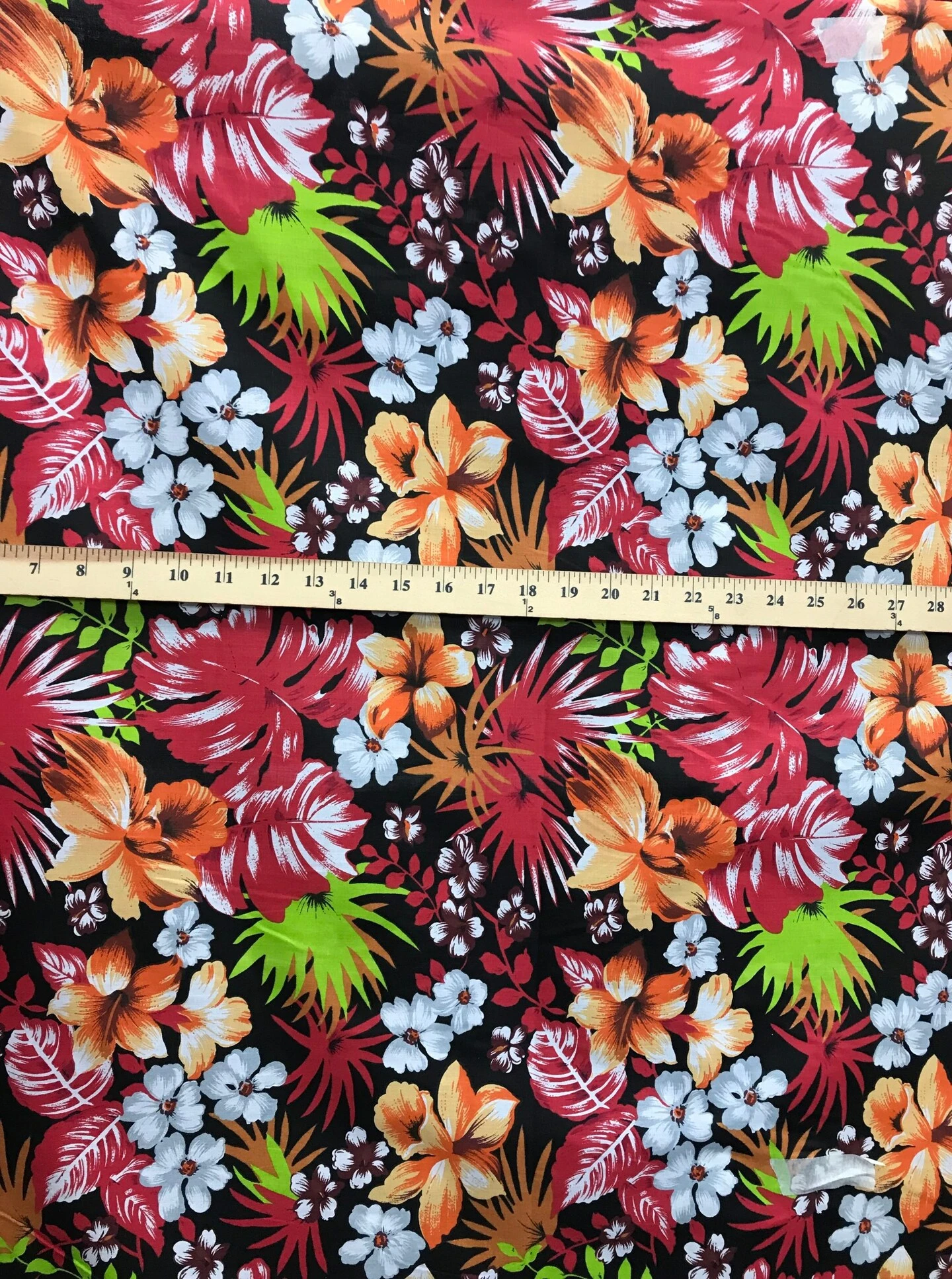 1 Yard Hawaiian Black Red Floral Poly Cotton Fabric 59/60 Inches Width For Sewing And Crafts 7 1 Yard Hawaiian Black Red Floral Poly Cotton Fabric 59/60 Inches Width For Sewing And Crafts - Image 5