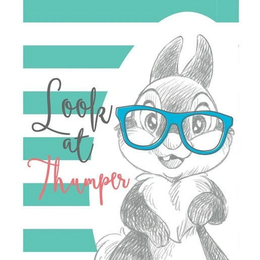 Disney Dress To Impress Collection - Look At Thumper Stripe Panel - Aqua 4 Disney Dress To Impress Collection - Look At Thumper Stripe Panel - Aqua - Image 2