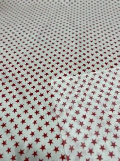 1 Yard Star Print Poly Cotton Fabric 60" Wide Soft & Durable For Apparel & Crafts White/Red