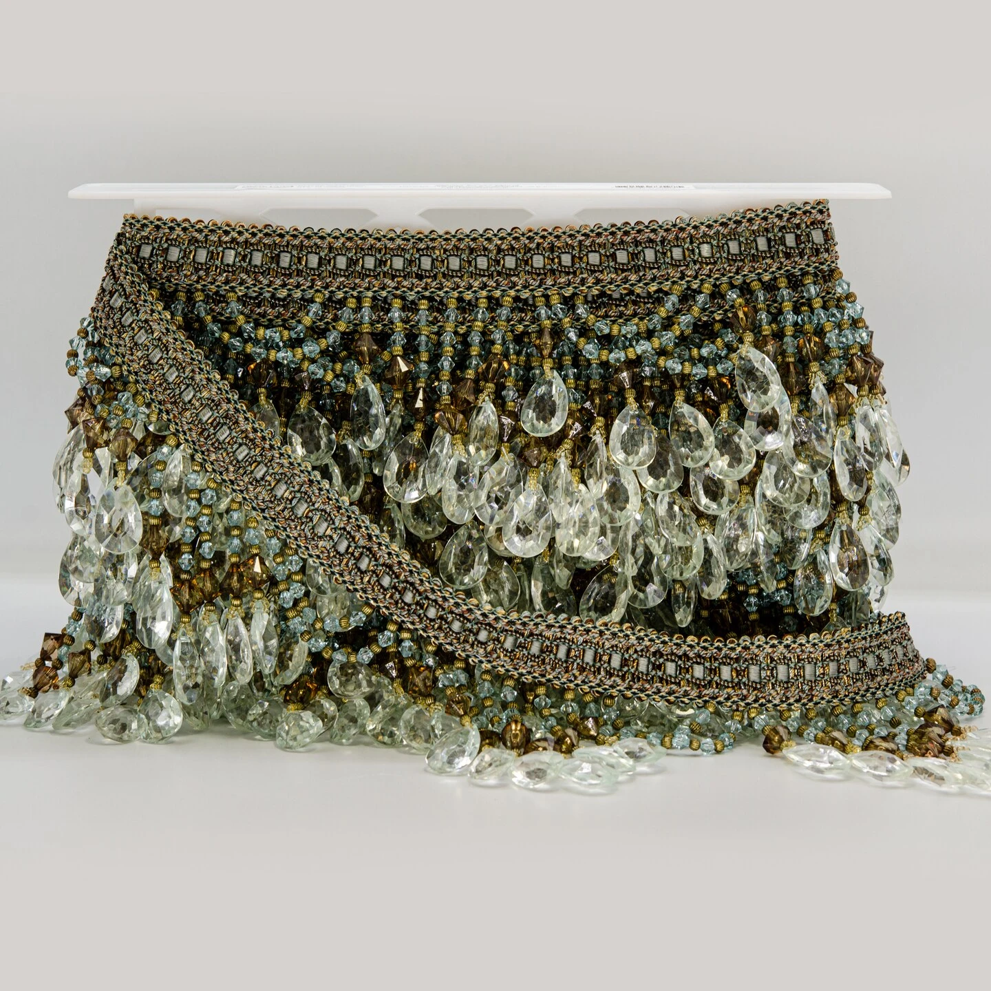 Isabella Scalloped Bead Fringe Trim Aqua Multi 5 Isabella Scalloped Bead Fringe Trim Aqua Multi - Image 3