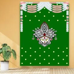Indian Durga Mata Backdrop Traditional Cloth Durga Pooja Navratri Backdrop Hindu Pooja Decor Indian Wall Art Photo Wall Banner Decorative Hangings Housewarming Gift Green -Michaels Fabric Sale 240779934299824 1