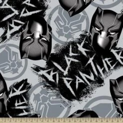 Marvel Avengers Black Panther Graffiti Fleece Fabric By The Yard