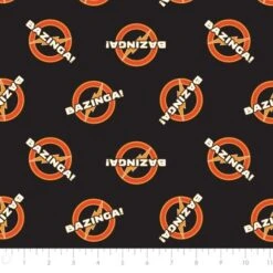 The Big Bang Theory Collection - Bazinga Black Licensed Cotton Fabric By The Yard