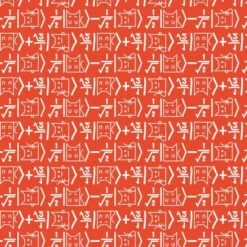 The Big Bang Theory Collection - Math Cat Red Licensed Cotton Fabric By The Yard