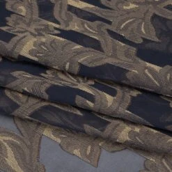 1 Yard Navy Blue Gold Burnout Brocade Fabric Classical Floral Vines 56 Inch Width -Michaels Fabric Sale 260142662672304 1