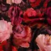 1 Yard Hand Painted Silk Charmeuse Fabric Featuring Red Pink And Brown Roses 53 Inch Width