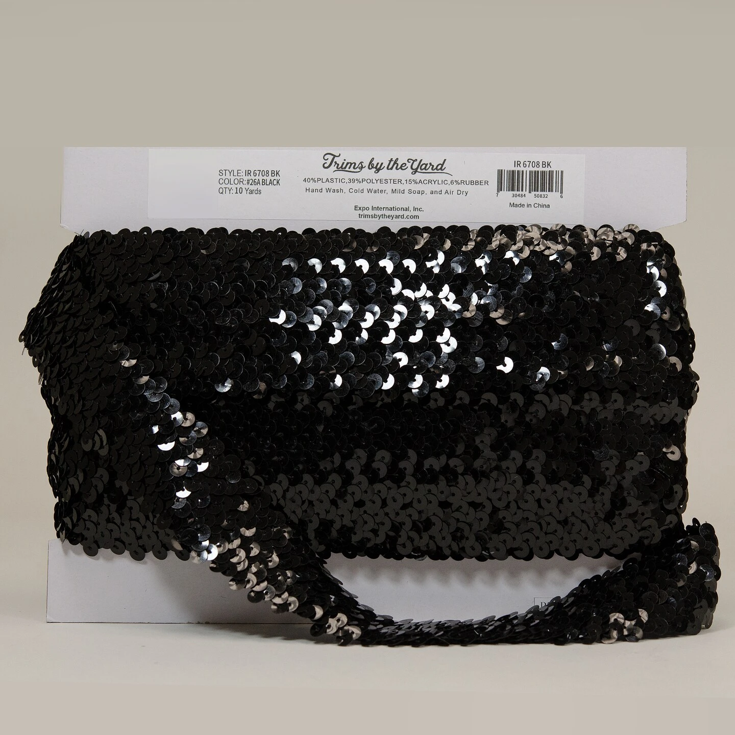 5 Yards Of 4 Row 1 1/2" Metallic Stretch Sequin Trim | 5 Yard Cut Red 5 5 Yards Of 4 Row 1 1/2" Metallic Stretch Sequin Trim | 5 Yard Cut Red - Image 3