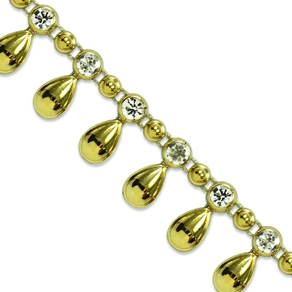 5 Yards Of Nina 3/4" Teardrop Rhinestone Trim | 5 Yard Cut Gold 7 5 Yards Of Nina 3/4" Teardrop Rhinestone Trim | 5 Yard Cut Gold - Image 5