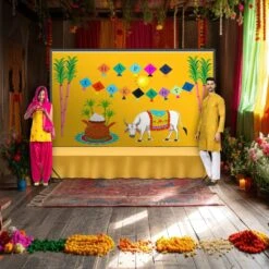 Happy Makar Sankranti Backdrop Banner - Sankranthi Decor Indian Harvest Festival Background Holiday Banner Wall Background Sankranti Party Celebration Decorations Photo Props 26 Happy Makar Sankranti Backdrop Banner - Sankranthi Decor Indian Harvest Festival Background Holiday Banner Wall Background Sankranti Party Celebration Decorations Photo Props -Michaels Fabric Sale 273727193085616 1