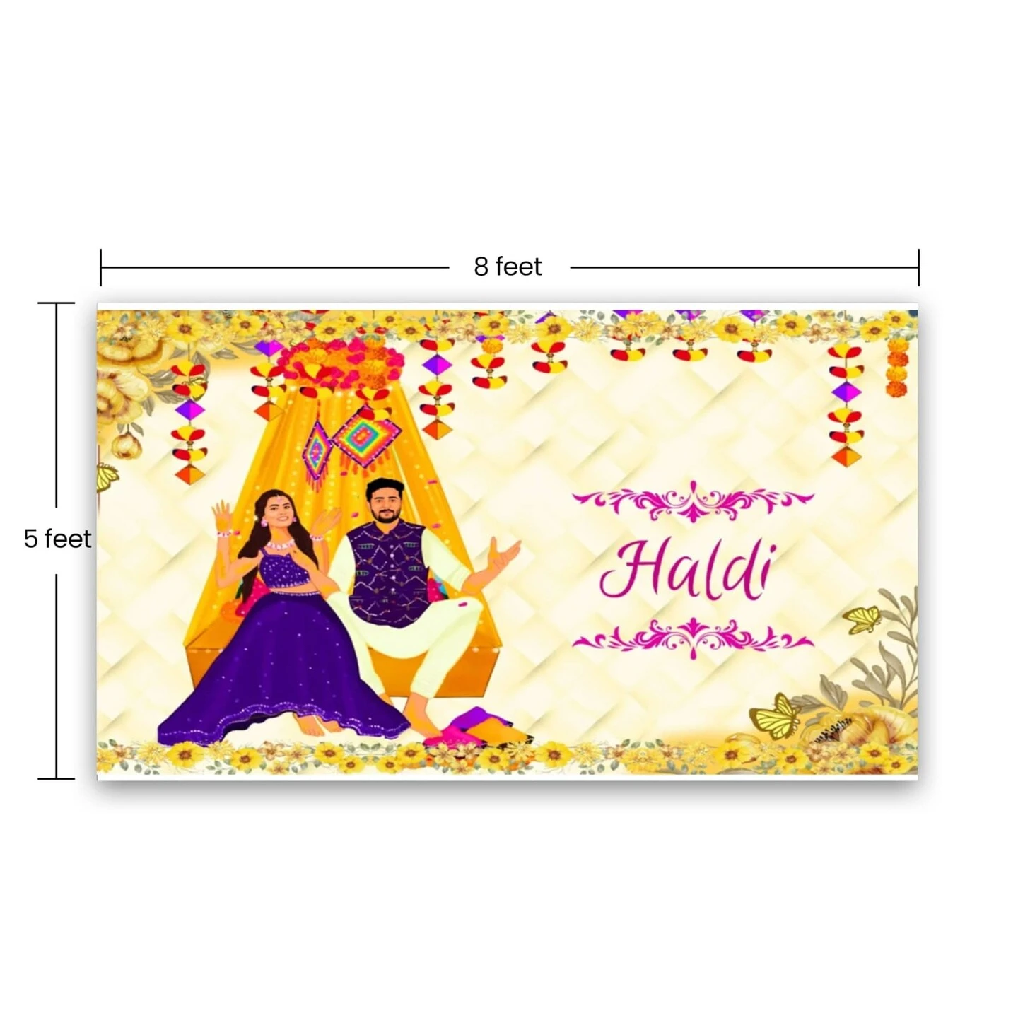 5x8 Feet Haldi Ceremony Backdrop Indian Traditional Cloth Backdrop Haldi Banner Indian Wall Art Photo Decor Banner Indian Wedding Backdrop Decorative Cloth Haldi Stage Decor 18 5x8 Feet Haldi Ceremony Backdrop Indian Traditional Cloth Backdrop Haldi Banner Indian Wall Art Photo Decor Banner Indian Wedding Backdrop Decorative Cloth Haldi Stage Decor - Image 16