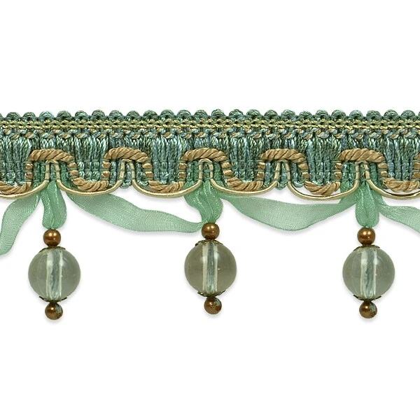 5 Yards Of Kate Marbel W / Organza Trim Aqua Multi 5 5 Yards Of Kate Marbel W / Organza Trim Aqua Multi - Image 3