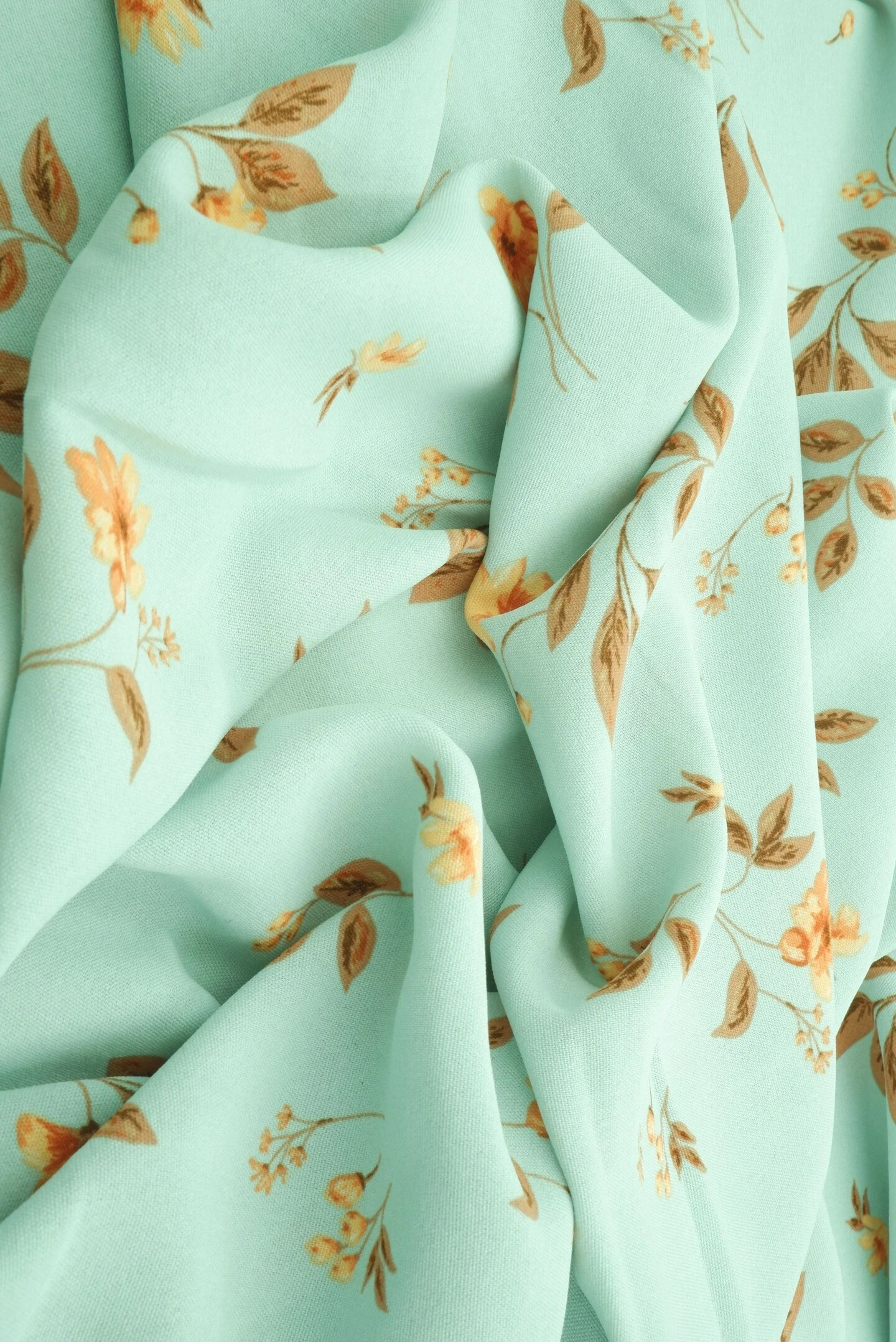 100% Polyester Cey Floral Print Fabric Lightweight Woven 58/59” Wide SEAFOAM 10 100% Polyester Cey Floral Print Fabric Lightweight Woven 58/59” Wide SEAFOAM - Image 8
