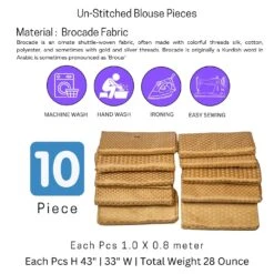 Golden Unstitched Saree Blouse Pieces Woven Brocade Fabric For Women Return Gifts For Pooja Housewarming Golden Colors 13 Golden Unstitched Saree Blouse Pieces Woven Brocade Fabric For Women Return Gifts For Pooja Housewarming Golden Colors -Michaels Fabric Sale 288017007507120