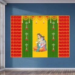 Annaprasana Backdrop 5x8 Feet Indian Traditional Cloth Backdrop Baby Shower Decor Indian Pooja Wall Decor Indian Wall Art Photo Decor Banner Decorative Pooja Cloth Seemantham Favor -Michaels Fabric Sale 288017065703088 2