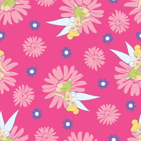 Disney Tink Fairy Happy Summer Badge Quilting Cotton Fabric 4 Disney Tink Fairy Happy Summer Badge Quilting Cotton Fabric - Image 2