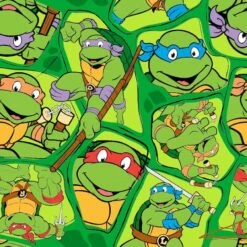 Nickelodeon® Green Heroes In A Half Shell Toss Quilting Cotton Fabric -Michaels Fabric Sale 28810 46332 647941 1