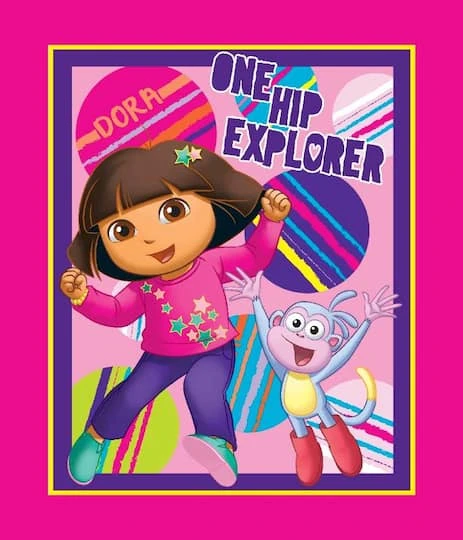 Nickelodeon Dora One Hip Explorer Panel Cotton Fabric 3 Nickelodeon Dora One Hip Explorer Panel Cotton Fabric