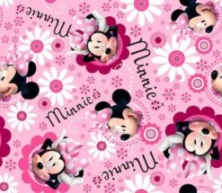 Disney® Minnie Face And Flower Toss Fleece Fabric