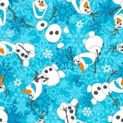 Disney® Olaf Winter Snowflakes Scene Blue Fleece Fabric -Michaels Fabric Sale 28810 52172 160941 1