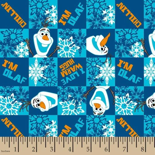 Disney Frozen Olaf Chillin Flannel Fabric By The Yard 4 Disney Frozen Olaf Chillin Flannel Fabric By The Yard - Image 2
