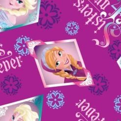 Disney® Frozen Sisters Forever Floral Badge T Purple Quilting Cotton Fabric -Michaels Fabric Sale 28810 52241 D43941 u 1