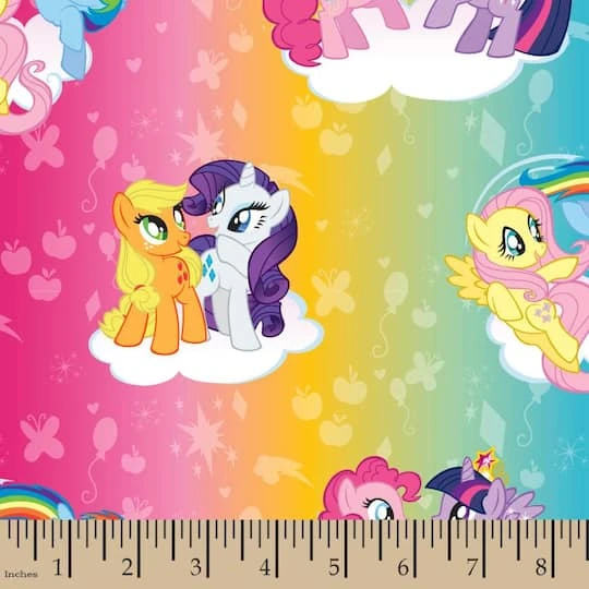 Hasbro My Little Pony Ombre Toss Cotton Fabric 5 Hasbro My Little Pony Ombre Toss Cotton Fabric - Image 3