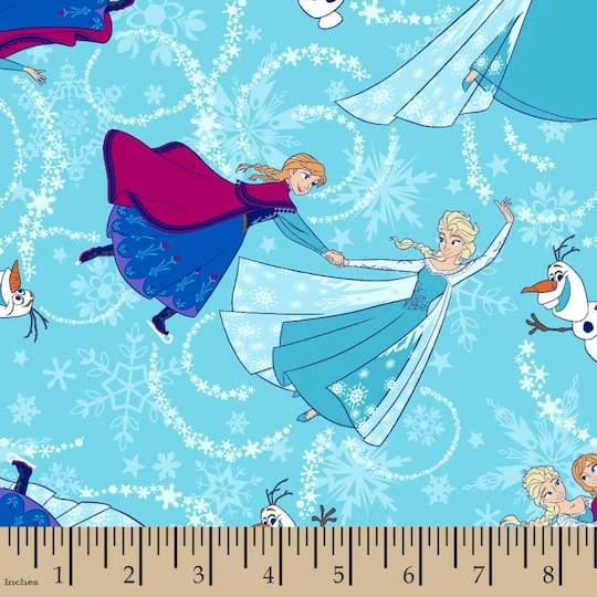 Disney® Frozen Sisters Ice Skating Toss Glitter Quilting Cotton Fabric 5 Disney® Frozen Sisters Ice Skating Toss Glitter Quilting Cotton Fabric - Image 3