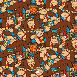NINTENDO Brown Donkey Kong Allover Quilting Cotton Fabric -Michaels Fabric Sale 28810 59423 216331 u 1