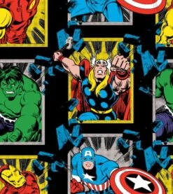 Marvel Retro Comics Busting Out Fleece Fabric
