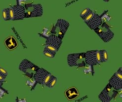 John Deere Tossed Tractor & Logo Quilting Cotton Fabric -Michaels Fabric Sale 28810 64089 647331 1